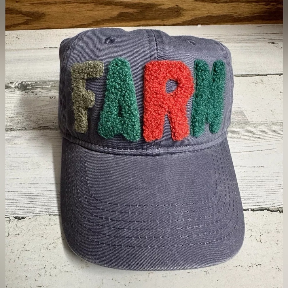 Farm Girl Distressed Strap Back Adjustable Baseball Hat Cap‎ Dusty Blue New!